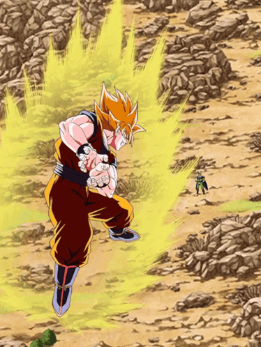 Str Super Saiyan Goku Super Saiyan Gohan Youth Warriors Entrusted With Earths Fate GIF. This 374 x 498 animated GIF is part of our goku instant transmission…