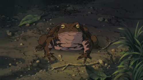 Studio Ghibli Frog In The Road GIF. This 498 x 280 animated GIF is part of our mlg rainbow frog collection. Related themes include frog, studio ghibli…