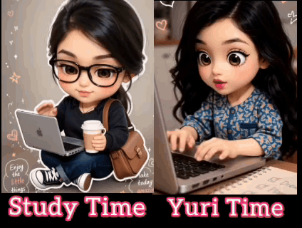Study Time Yuri GIF
