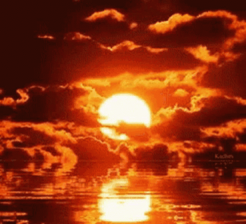 Sunset Red Sun In The Sky GIF