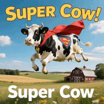 Super Cow Flying Cow GIF