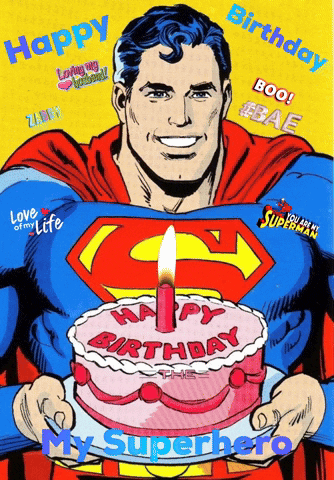 Superman Happy Birthday GIF. This 334 x 480 animated GIF is part of our happy birthday avengers collection. Related themes include happy birthday, superman…