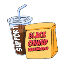 Support Black Owned Restaurants Black Sticker