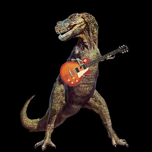 T Rex Dinosaur Playing Guitar GIF