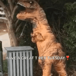 T Rex Waiving T Rex Saying Hi GIF