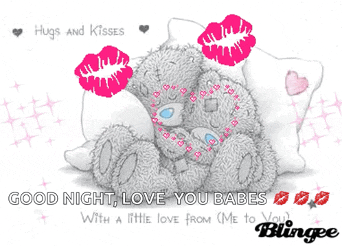 Tatty Teddy Hugs Kisses Lips GIF