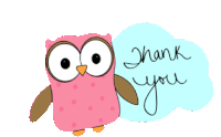 Thank You Owl Sticker
