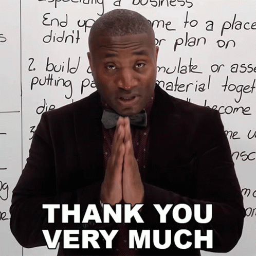 Thank You Very Much James GIF. This 498 x 498 animated GIF is part of our gracias por su atencion en ingles collection. Related themes include i appreciate…