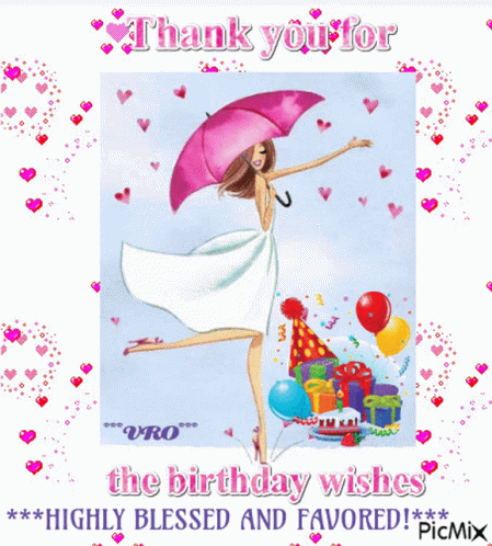 Thanks Birthday Wishes GIF