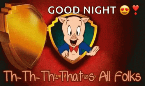 Thats All Folks Goodnight GIF. This 498 x 295 animated GIF is part of our isso a tudo pessoal collection. Related themes include goodnight. Created by…
