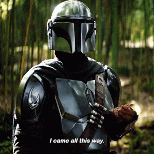 The Mandalorian I Came All This Way GIF. This 498 x 498 animated GIF is part of our mandalorian this is the way collection. Related themes include star…