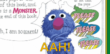 The Monster At The End Of This Book Aah GIF