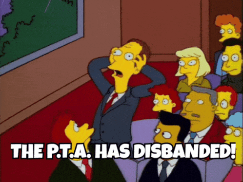 The Pta Has Disbanded The Pta Disbanded GIF. This 498 x 374 animated GIF is part of our imgur simpsons collection. Related themes include the simpsons…