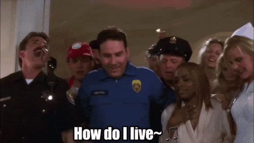 The Sweetest Thing Policeman Singing How Do I Live Faith Hill GIF