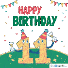 Theecards Happy 11th Birthday Sticker