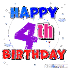 Theecards Happy 4th Birthday Sticker