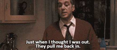 Thegodfather Love GIF. This 498 x 214 animated GIF is part of our just when i thought i was out collection. Related themes include life, love. Created by…