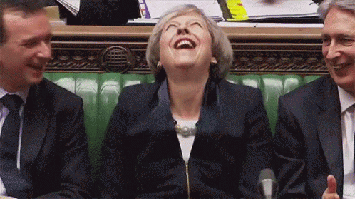 Theresa May GIF. This 498 x 279 animated GIF is part of our theresa may laughing collection. Related themes include laughing. View the original animation…