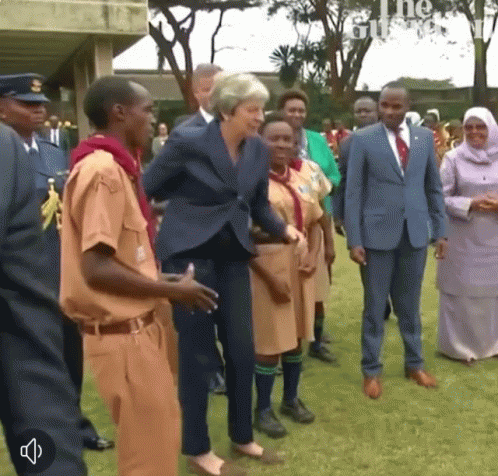 Theresa May Dancing Africa GIF. This 498 x 476 animated GIF is part of our theresa may laughing collection. Created by Hawkey81. View the original…