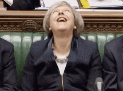 Theresa May Laugh GIF. This 420 x 310 animated GIF is part of our theresa may laughing collection. Related themes include laugh, lol. View the original…