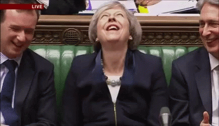 Theresa May Lol GIF. This 434 x 250 animated GIF is part of our theresa may laughing collection. Related themes include laugh, lol. Created by…