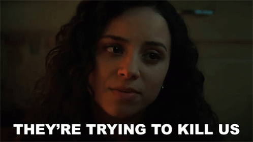 Theyre Trying To Kill Us Deena GIF. This 498 x 280 animated GIF is part of our shoot me kid collection. Created by FearStreet. View the original animation…