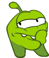 Thinking Om Nom Sticker