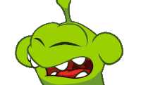 Thinking Om Nom Sticker