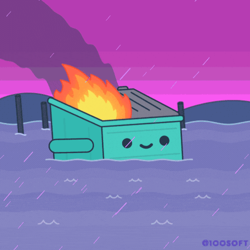 This Is Fine Dumpster Fire GIF