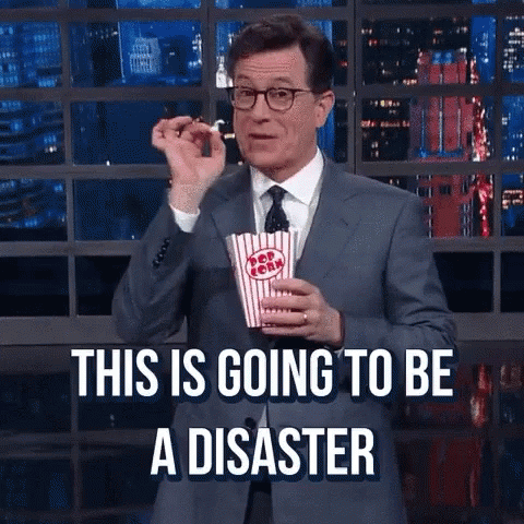 This Is Going To Be A Disaster Popcorn GIF. This 480 x 480 animated GIF is part of our get your popcorn ready collection. Related themes include drama…
