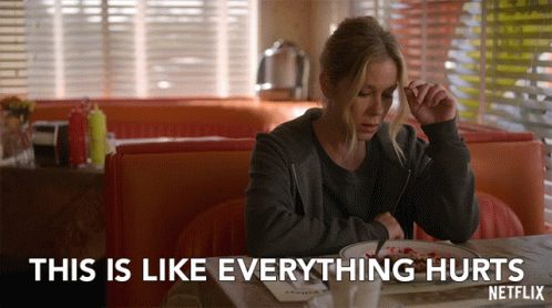This Is Like Everything Hurts Jen Harding GIF. This 498 x 278 animated GIF is part of our pain everywhere collection. Related themes include headache…