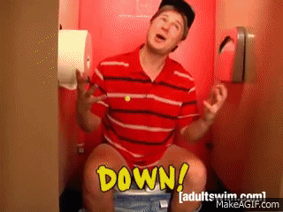 Tim And Eric Down I Sit Down To Pee GIF