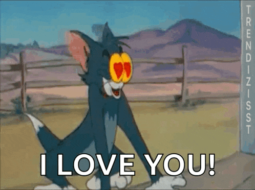 Tom And Jerry Heart Eyes GIF
