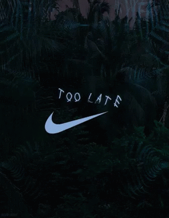 Toolate Late GIF. This 336 x 434 animated GIF is part of our nike logo collection. Related themes include check, creepy, done. View the original animation…