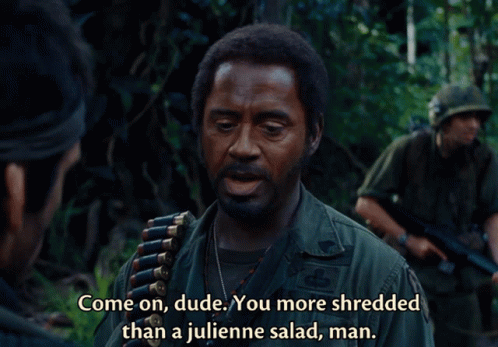 Tropic Thunder Julienne GIF. This 498 x 347 animated GIF is part of our simple jack collection. Created by Foxboro. View the original animation, share it…
