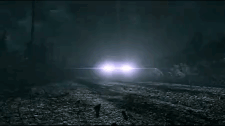 Truck Closeup Truck Speeding In Rain Storm GIF