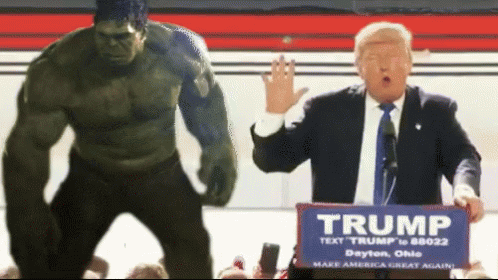 Trump Donald Trump GIF. This 498 x 280 animated GIF is part of our hulk trump collection. Related themes include angry, bye, hulk. View the original…