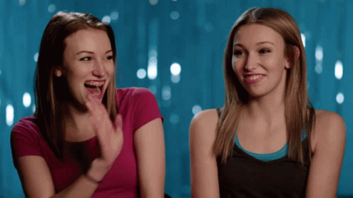 Two Girls High Five GIF