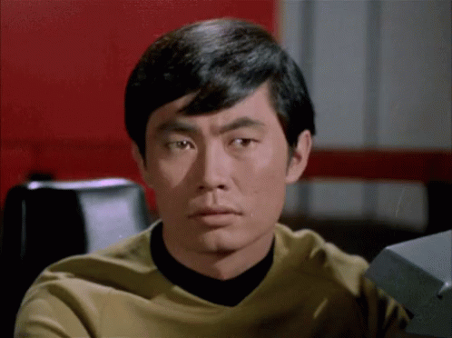 Uhura Checkov GIF. This 498 x 372 animated GIF is part of our george takei oh my collection. Related themes include confused, countdown, star. Created by…