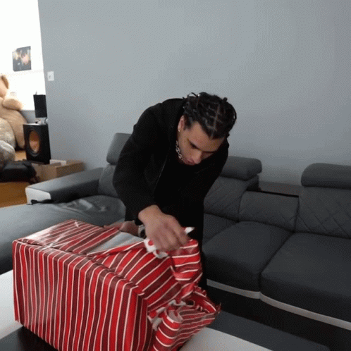 Unwrap The Gift Cyrus Dobre GIF. This 498 x 498 animated GIF is part of our pacco regalo collection. Related themes include snake. Created by DobreBrothers…