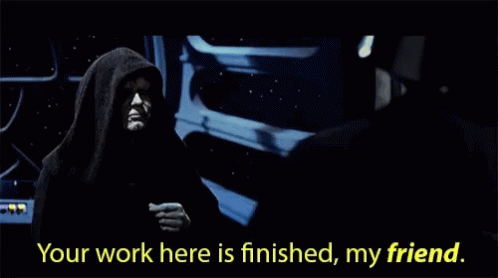 Vader Palpatine GIF. This 498 x 278 animated GIF is part of our my watch has ended collection. Related themes include friend, work. Created by Willowalker…