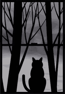 Vector Art Cats Silhouette GIF