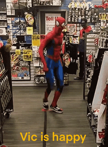 Vic Spider Man GIF. This 368 x 498 animated GIF is part of our spiderman dancing collection. Related themes include dancing, excited, happy. Created by…