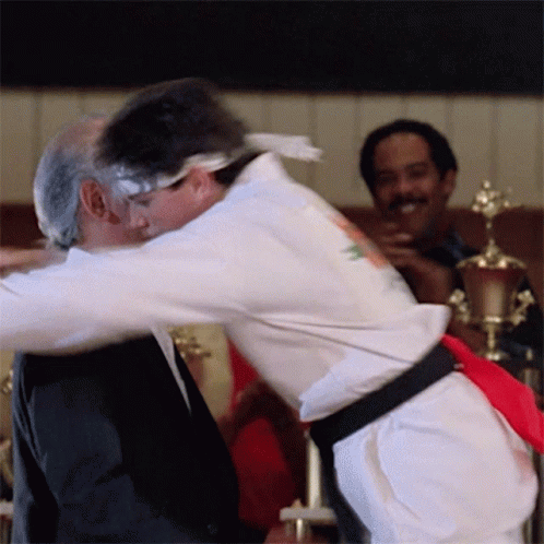Victory Hug Mr Miyagi GIF