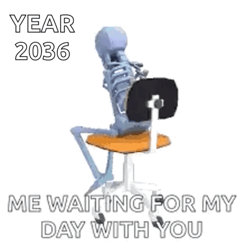 Waiting Skeleton GIF