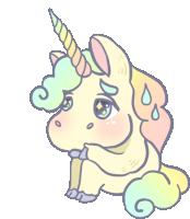 Waiting Unicorn Worries Sticker