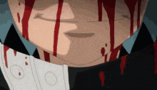 Walking With Blood On Clothes And Face But Then Smiles Darky GIF