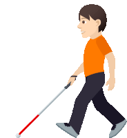 Walking With Cane Joypixels Sticker