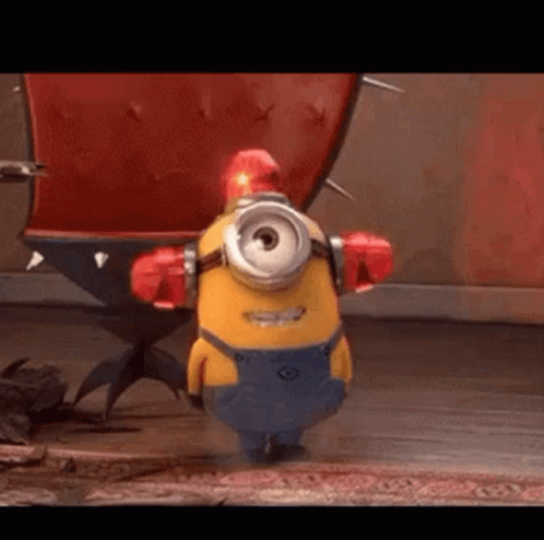 Warning Caution GIF. This 498 x 494 animated GIF is part of our thanks for your attention animation minions collection. Related themes include minion…