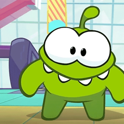 Waving Om Nom GIF